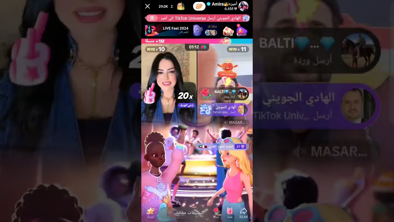 بطولة تحدي الابطال في تيك توك جولة رسميه اميره ضد مساري