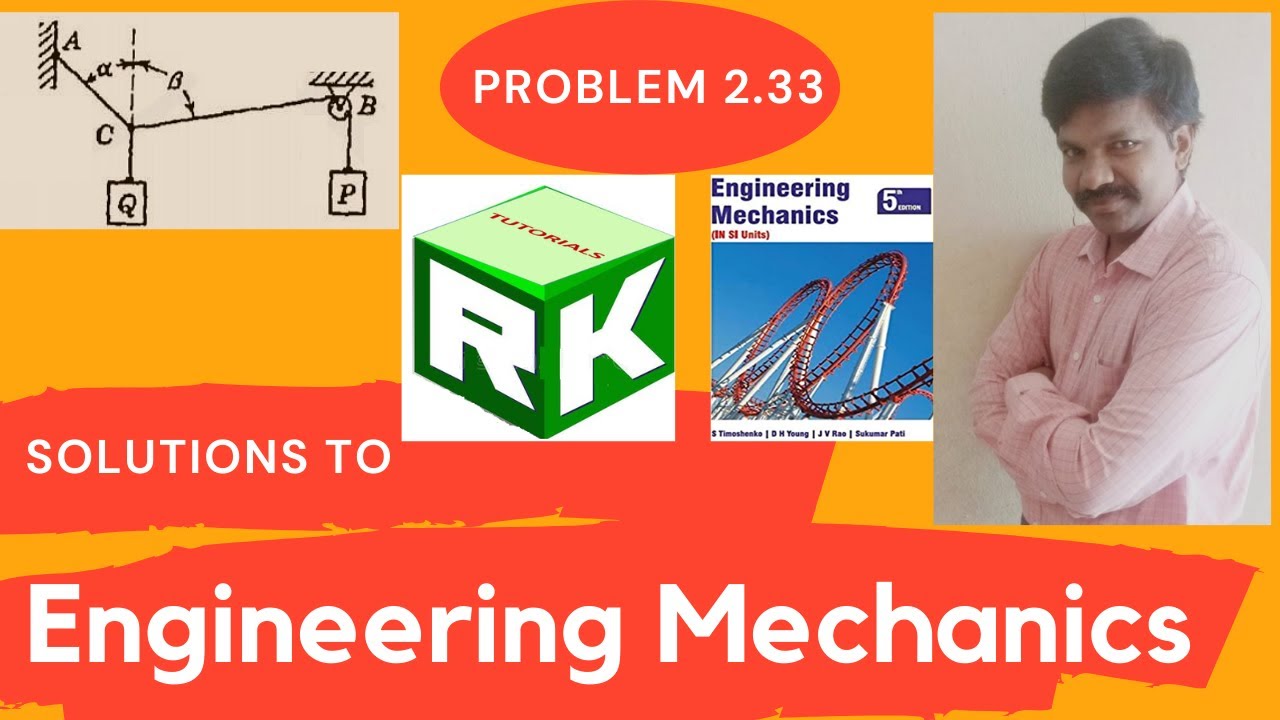 Problem 2.33, Solutions, Engineering Mechanics, Timoshenko, Young, Sine Rule, Lame's Theorem