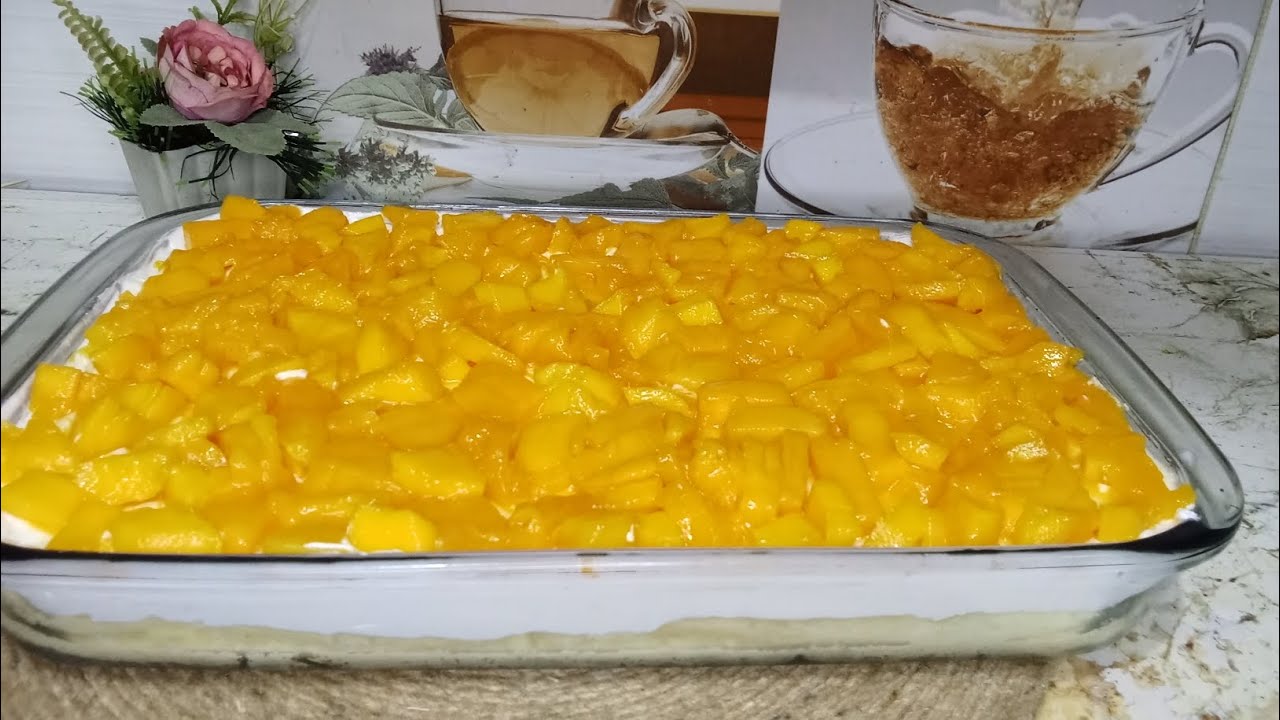 طريقه عمل قشطوطه المانجا(التريلتشا)✨كيك الحليب التركيه،هتبهرى  بجمالها 