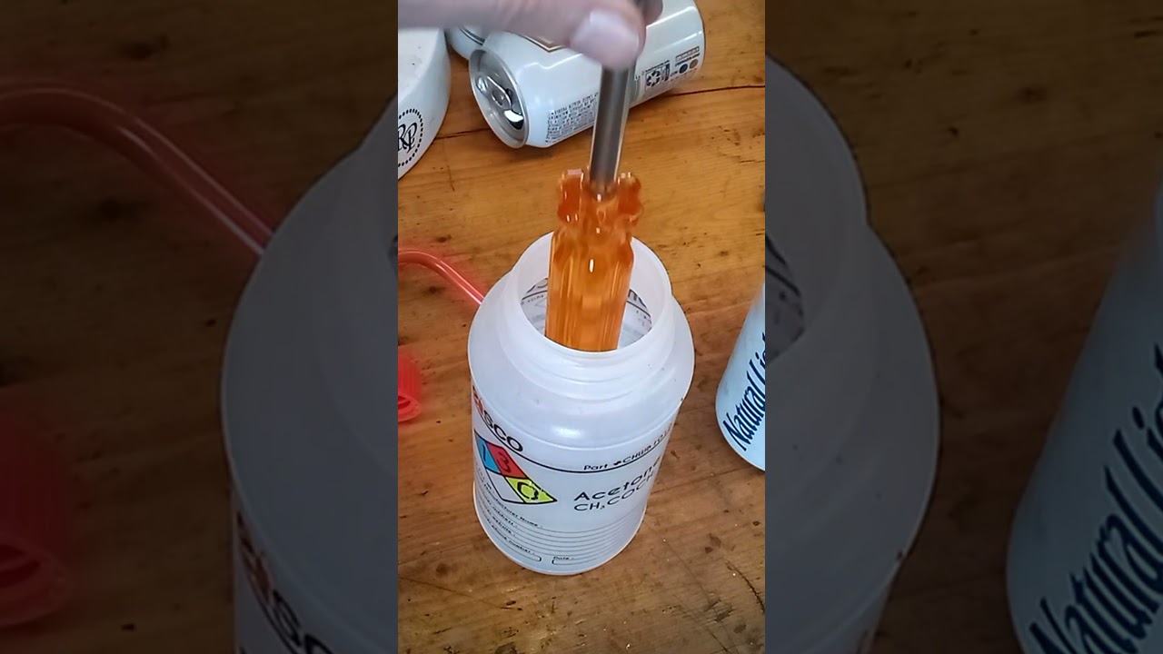 Acetone Dipping a Vintage Screwdriver (no context or commentary) #shorts #tools #diy #restoration