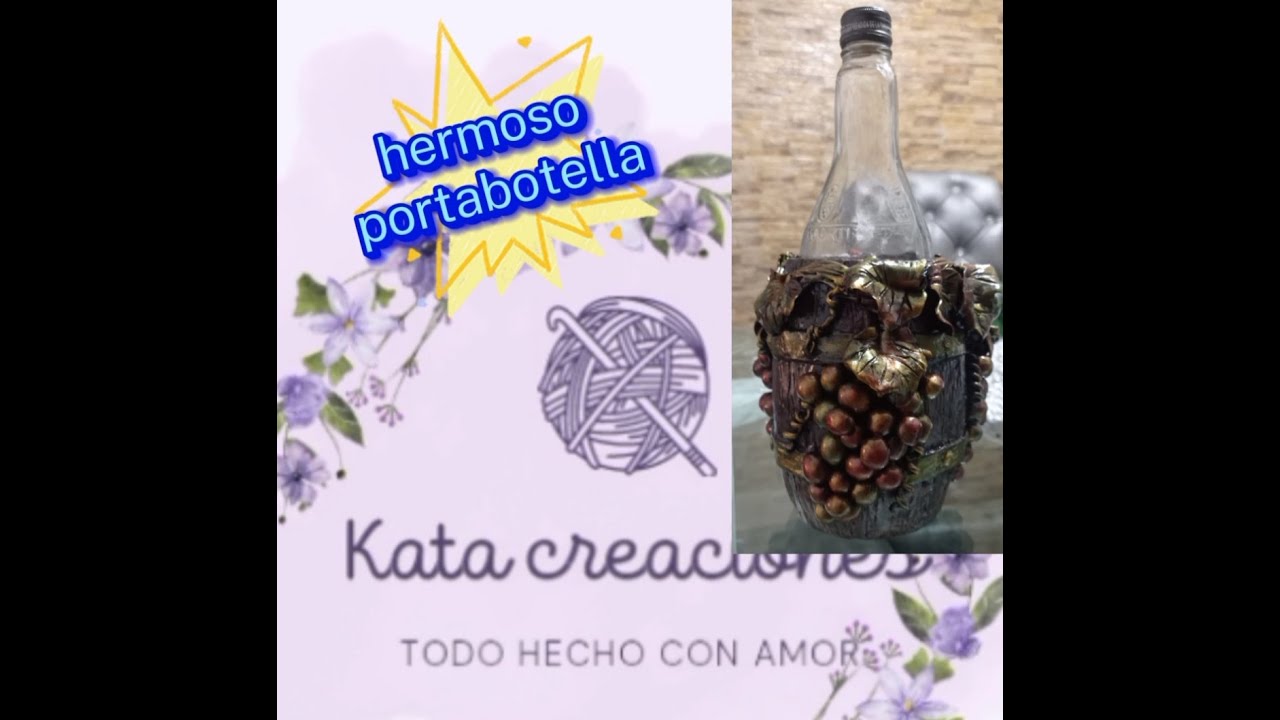 Hermoso portabotella ( super facil) hecho con cartón Kata creaciones