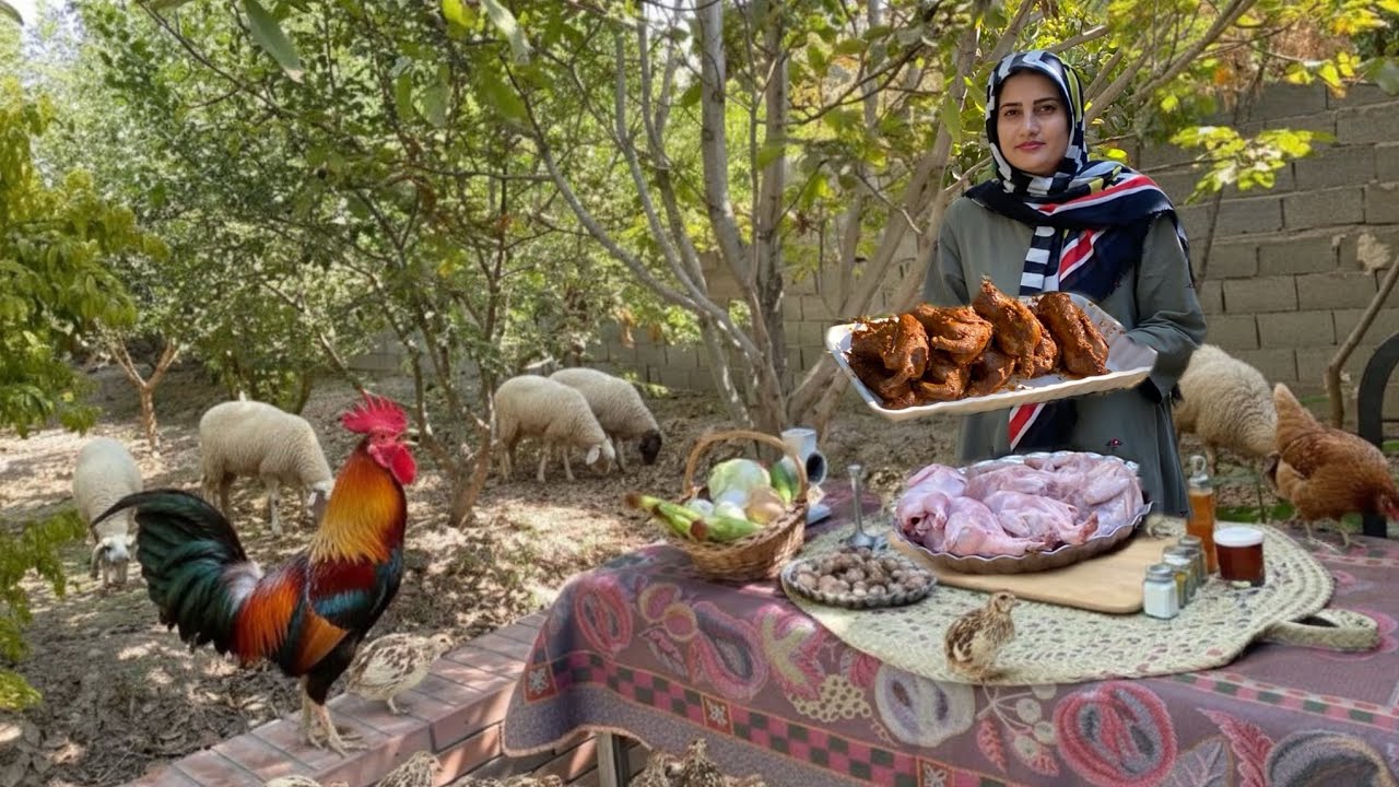 آشپزی در طبیعت:بلدرچین روی آتیش وسط طبیعت!طعمی که هرگز فراموش نمی کنید🔥🐣