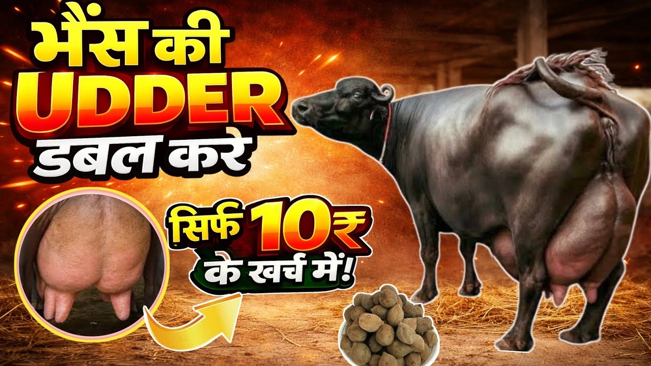 मात्र 10₹ मे गाय भैंस की अडर लेवटी डबल करे | bhains ka udder kaise badhaen 