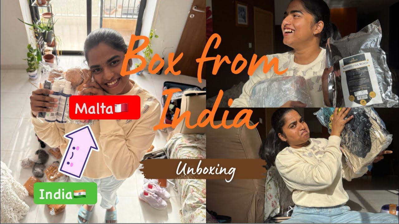നാട്ടിൽ നിന്നുള്ള ഒരു പെട്ടി പൊട്ടിച്ചാലോ😃 From Kerala to Malta 