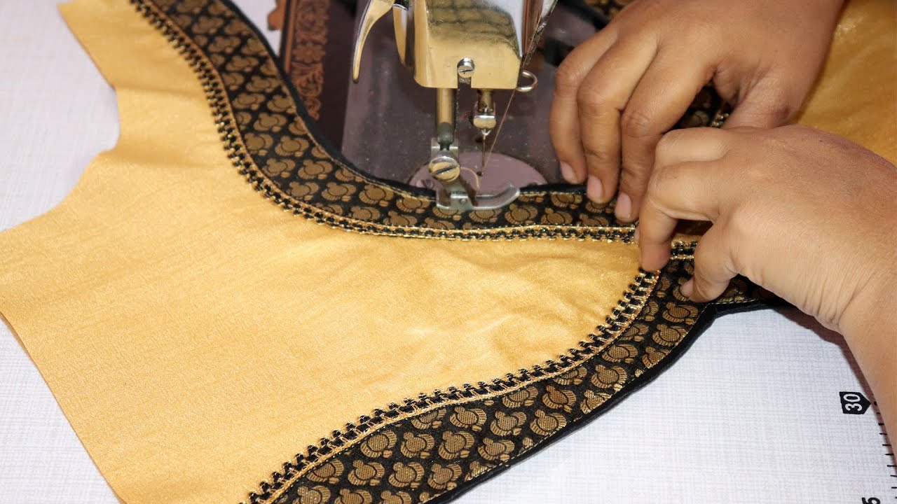 Cotton saree blouse back neck design