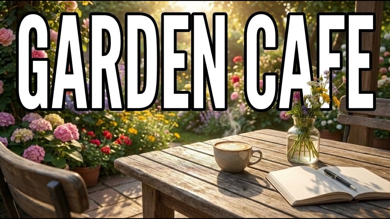 Peaceful Garden Cafe BGM 🌿 Soft Instrumental Music for Study, Work, Deep Focus (3 Hours)