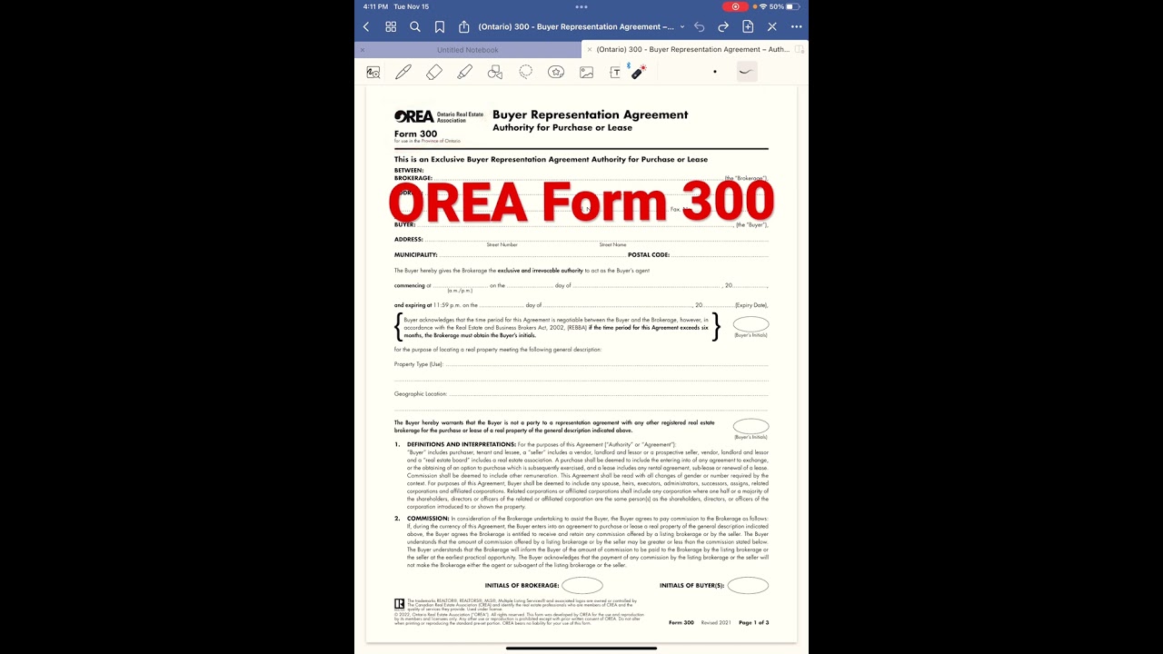 OREA Form 300 explained | Buyer Representation Agreement | Best Realtor Suggestion