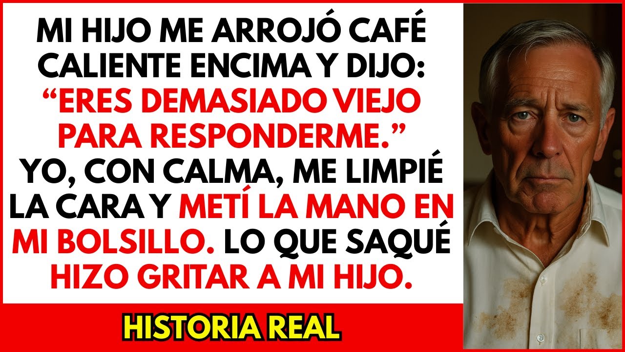 Mi hijo derramó café caliente sobre mí, pero cuando lo saqué de mi bolsillo.
