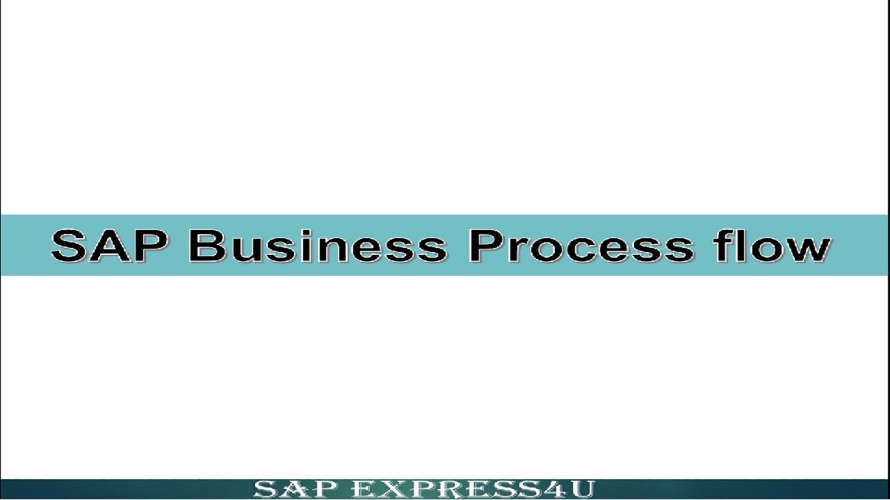 SAP Business Process flow overview for beginners. S.No #1