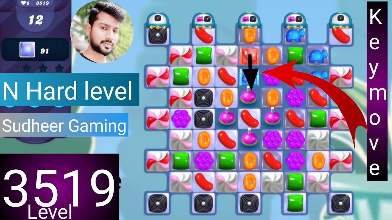 Candy crush saga level 3519 । No boosters । N Hard level । Candy crush 3519 help । Sudheer Gaming
