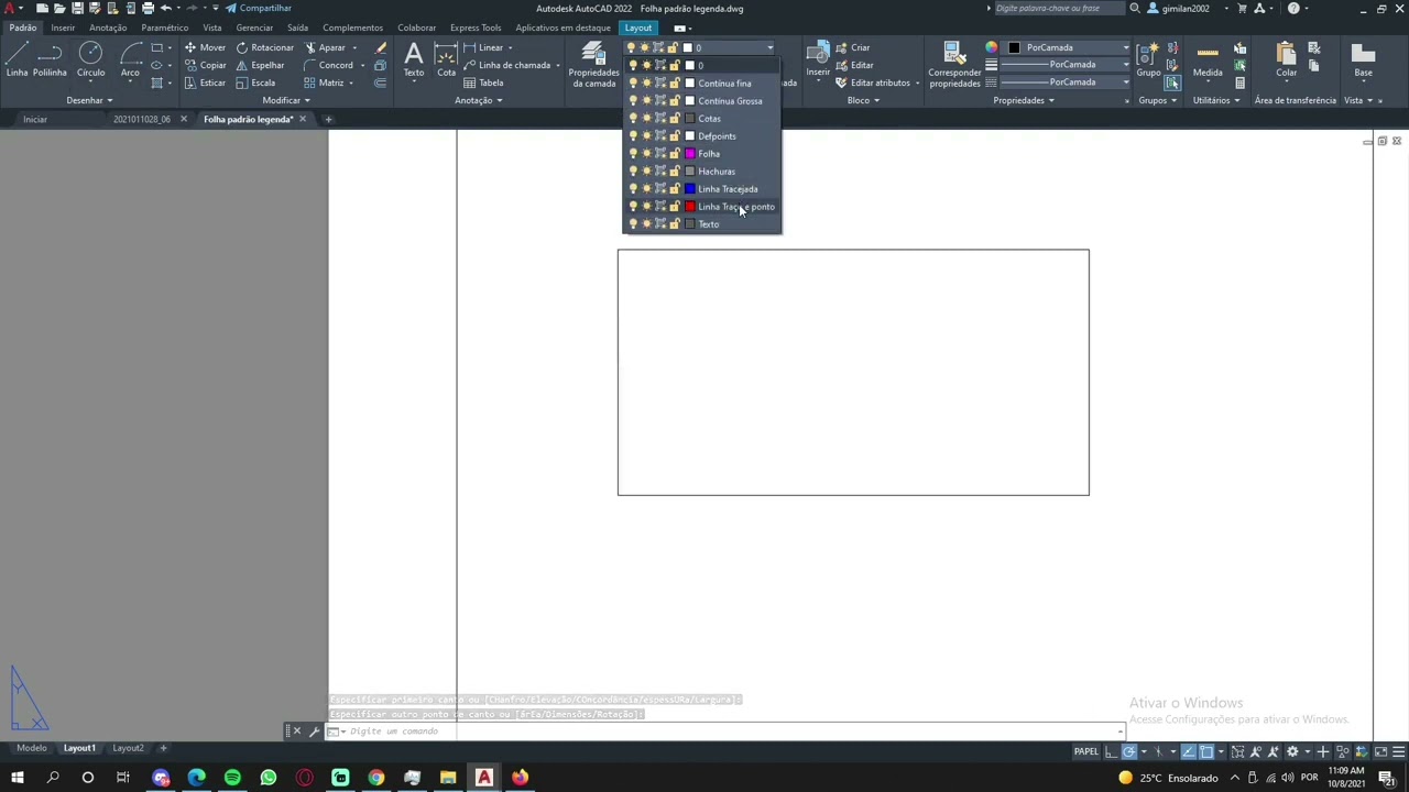 COMO FAZER UMA LINHA DE CORTE NO AUTOCAD