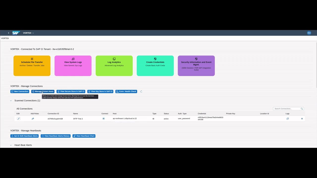 Creating a Custom SFTP connection in VORTEX