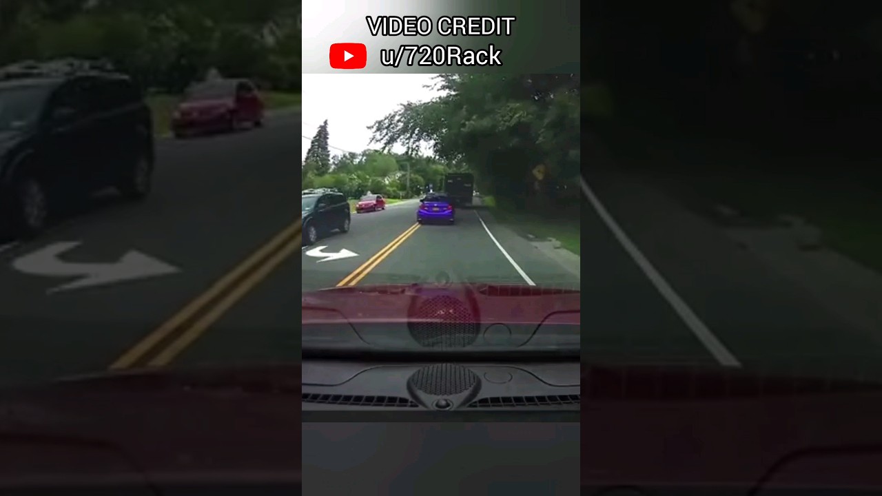 Reckless Delivery Driver Cuts Off A Dump Truck
