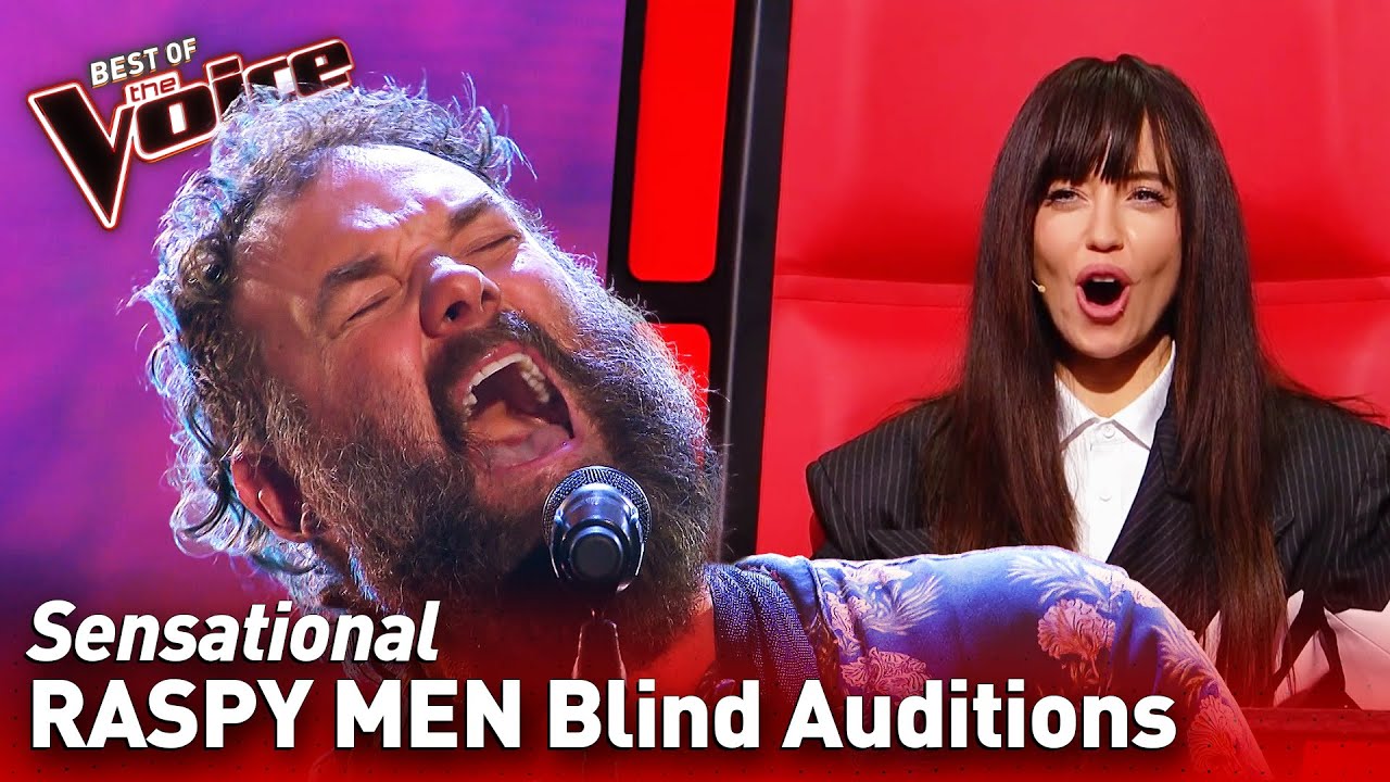 Raspy Voiced Men Blind Auditions on The Voice | Top 10