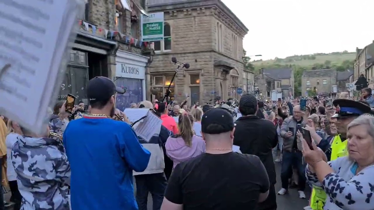 Chav Brass march through Delph on Whit Friday 2022