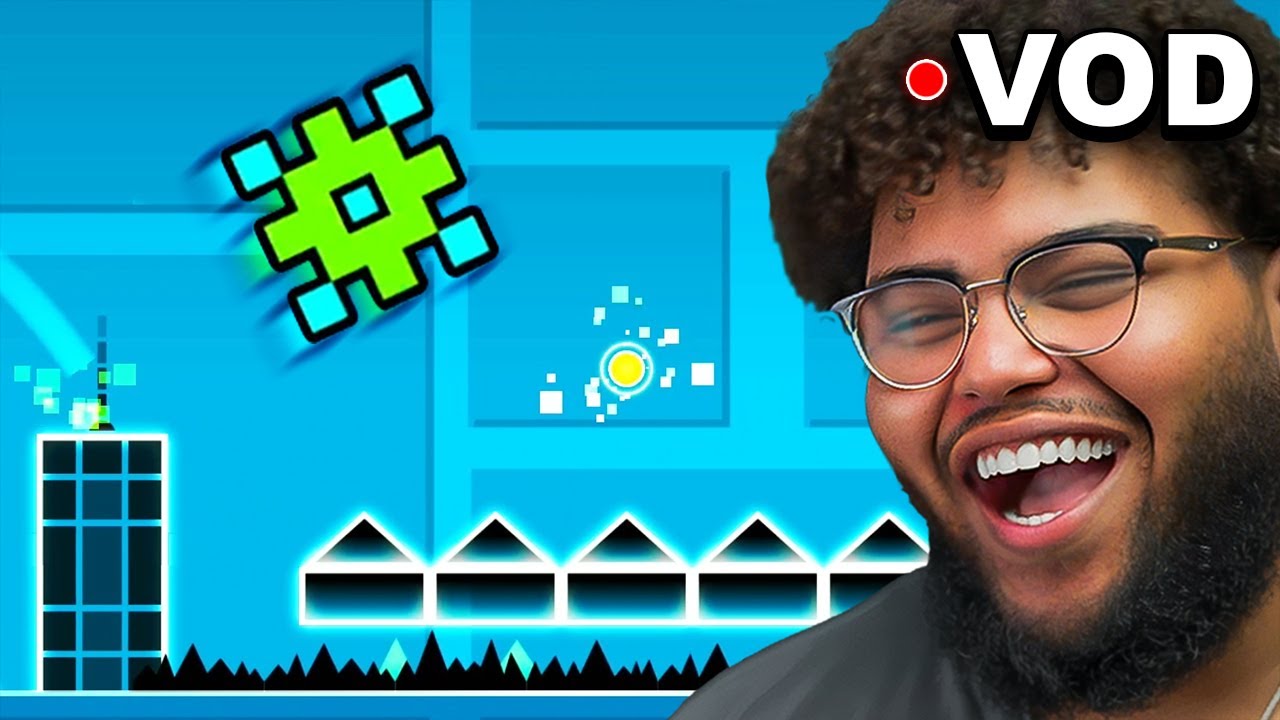 GRIZZY PLAYS GEOMETRY DASH FOR THE FIRST TIME