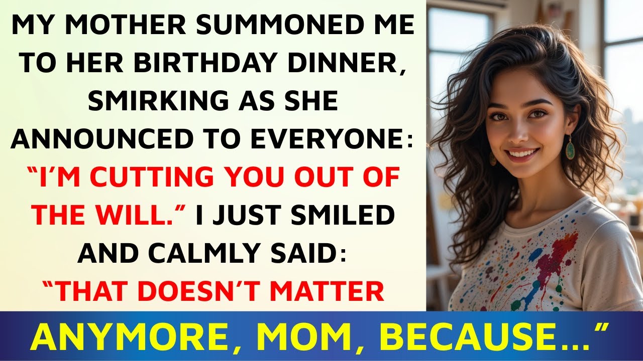At Her Birthday, Mom Cut Me from Her Will—She Had No Clue What I’d Been Hiding | Storytime