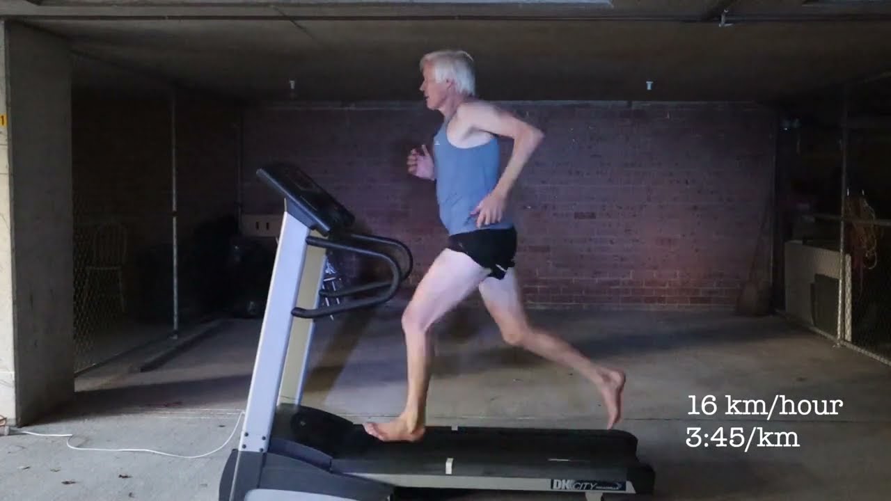 Part of the treadmill lesson learning efficient running technique: olderyetfaster.com/the-book/