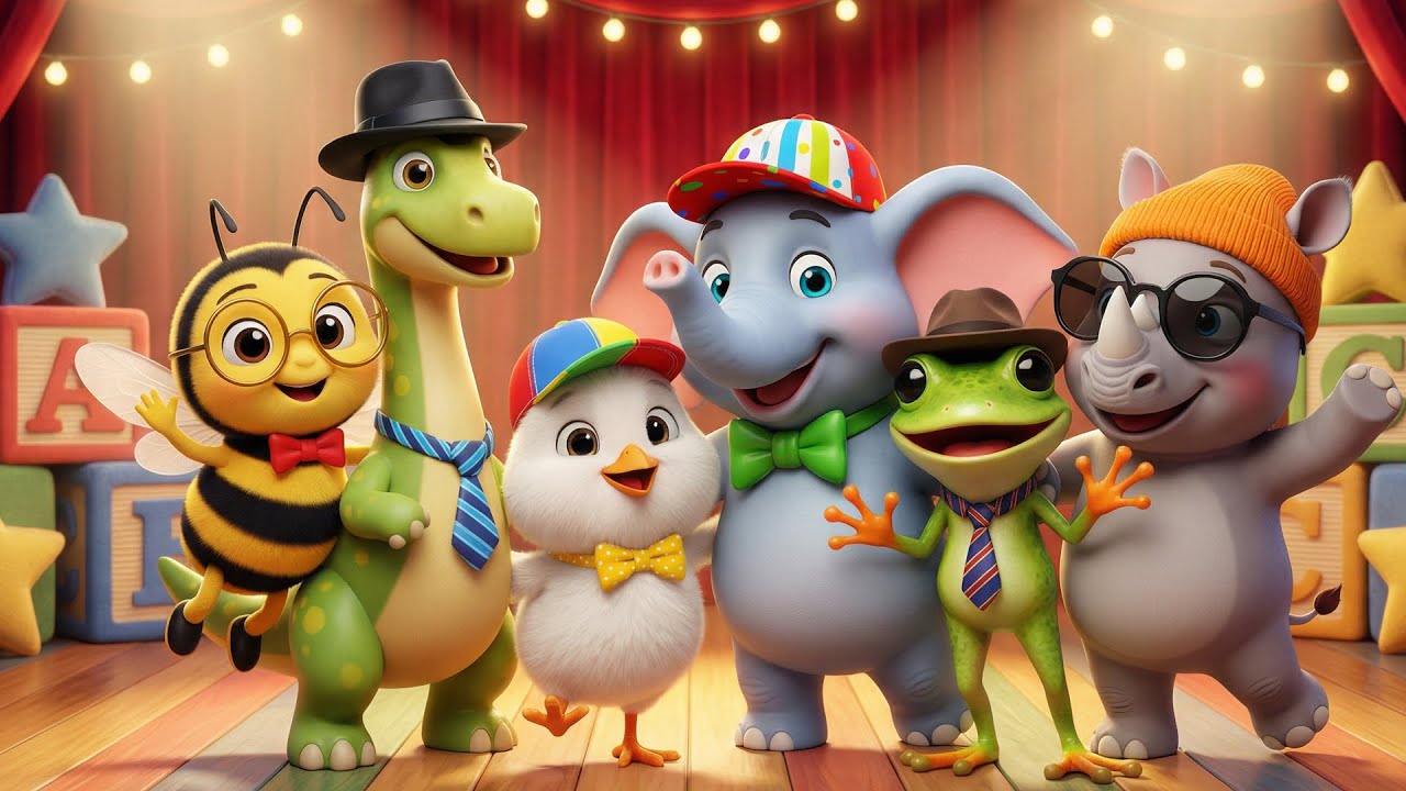 Abejita Bailando Felizmente 🐝, Ranita Bailando 🐸 y Pequeño Rinoceronte 🦏 | Canciones Infantiles 3D
