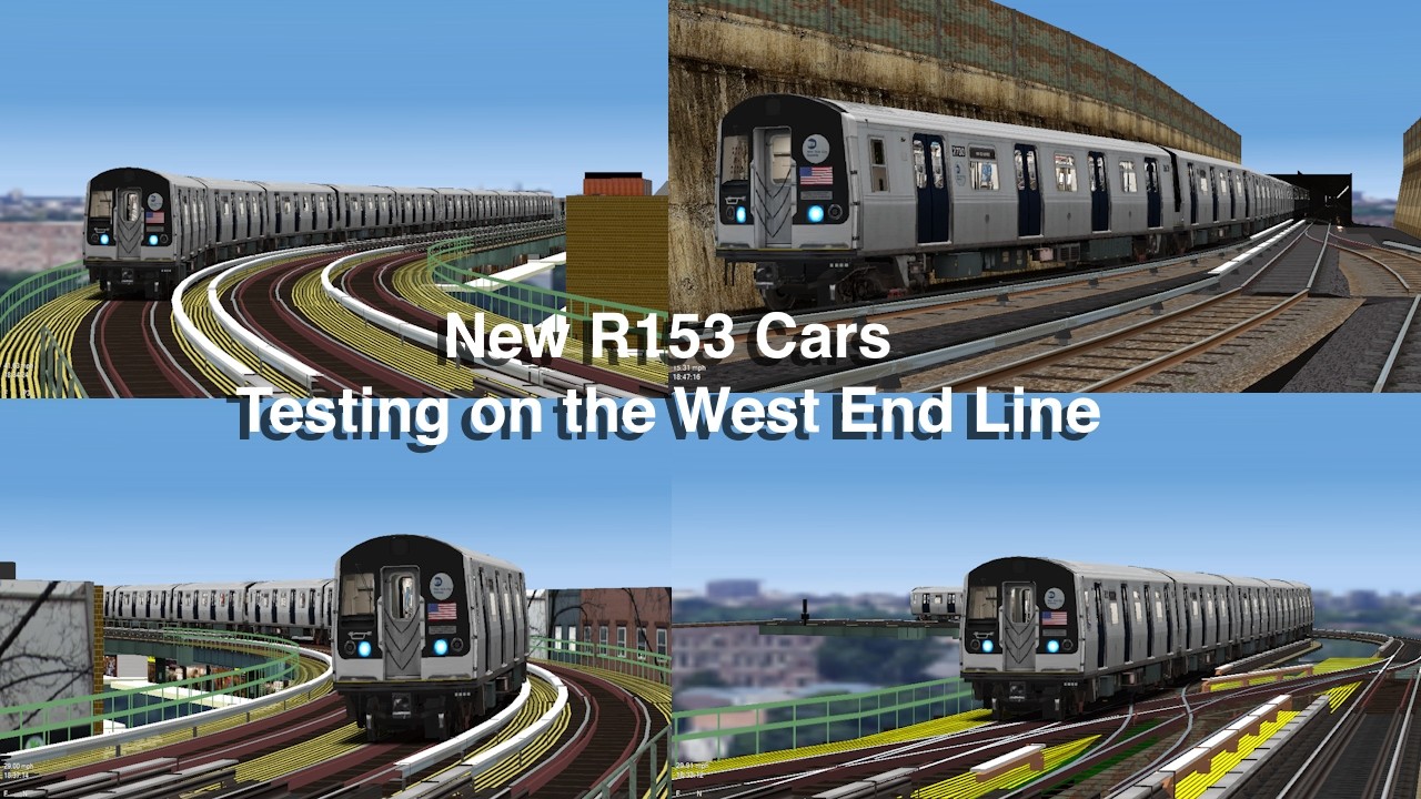 OpenBVE NYCT R153A Cars Testing on the West End Line