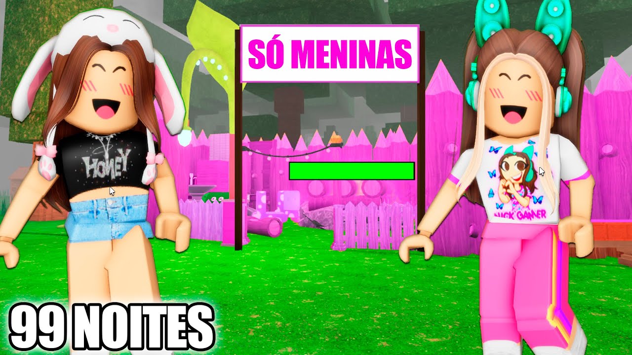 FIZ UMA BASE SÓ PARA MENINAS EM 99 NOITES NA FLORESTA - Roblox