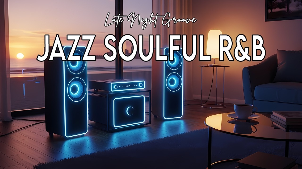 Smooth Jazz–Soulful R&B 🌙 Chill Beats Mix with Neon Speakers & Ocean Views for Study & Relaxation