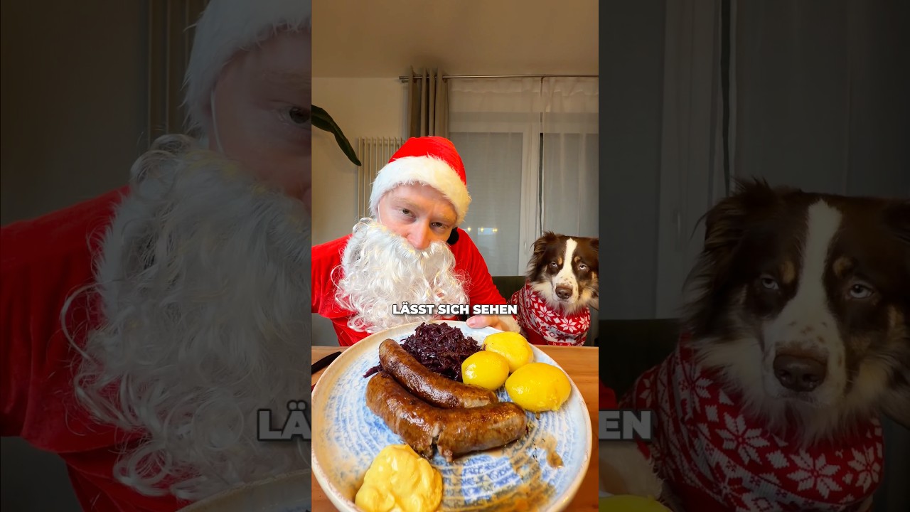 Bratwurst mit Blaukraut und Salzkartoffeln🥔🎄