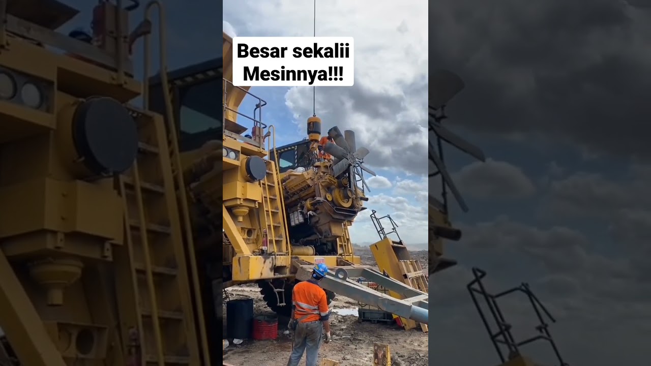 Besar sekali mesin truk tambang batubara #tambangbatubara #alatberat #dumptruck #heavyequipment