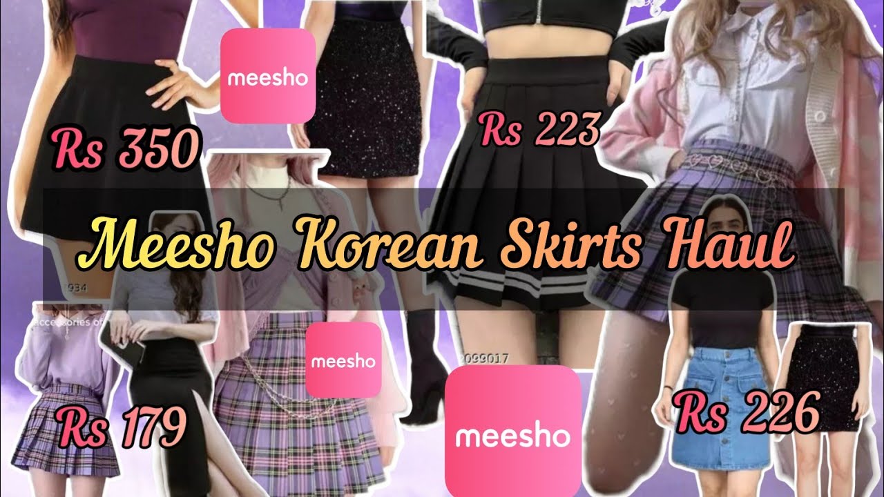 Meesho Korean Skirts Haul! Aesthetic Skirts! miniskirt/pencil/flared/pleated ! #skirts  #meeshohaul