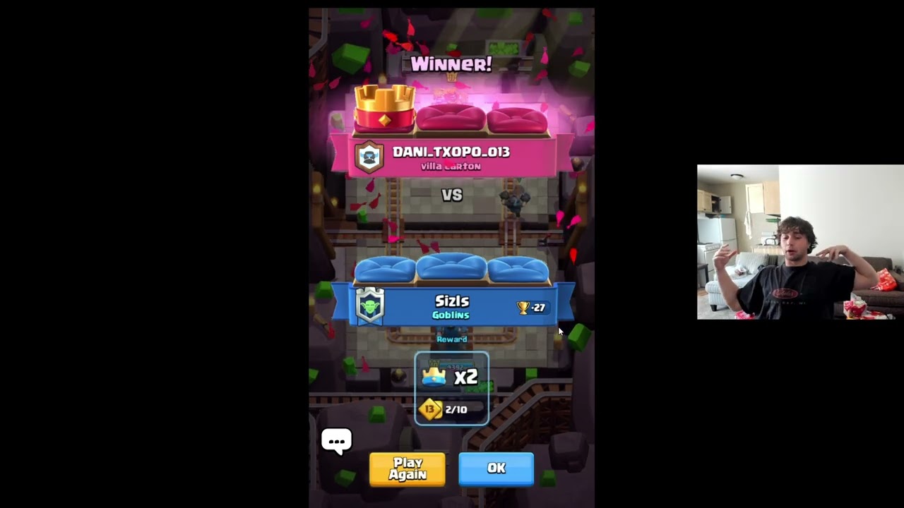 1 loss = 1 beer challenge Clash Royal. Best of 8 Games.