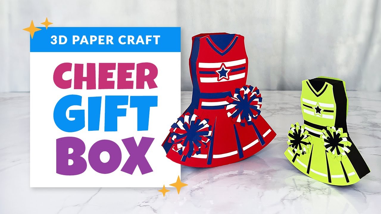 Make a 3D Cheer Uniform Favor Box | Cheerleading Party Box SVG | DIY Coach Gift