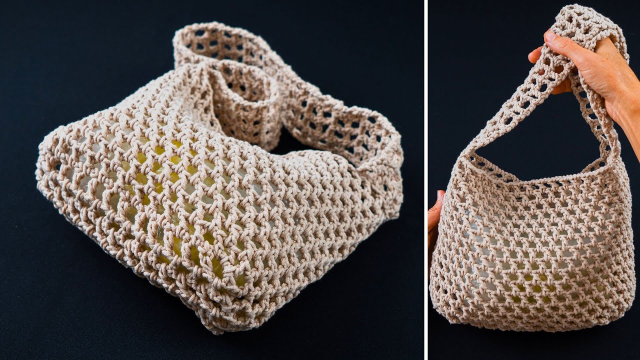 Как связать крючком сетку-сумку быстро и легко! Miarti🧶