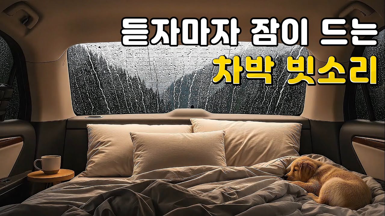 아늑한 차안에서 듣는 빗소리 3시간, 듣자마자 깊은 수면에 드는 빗소리 ASMR