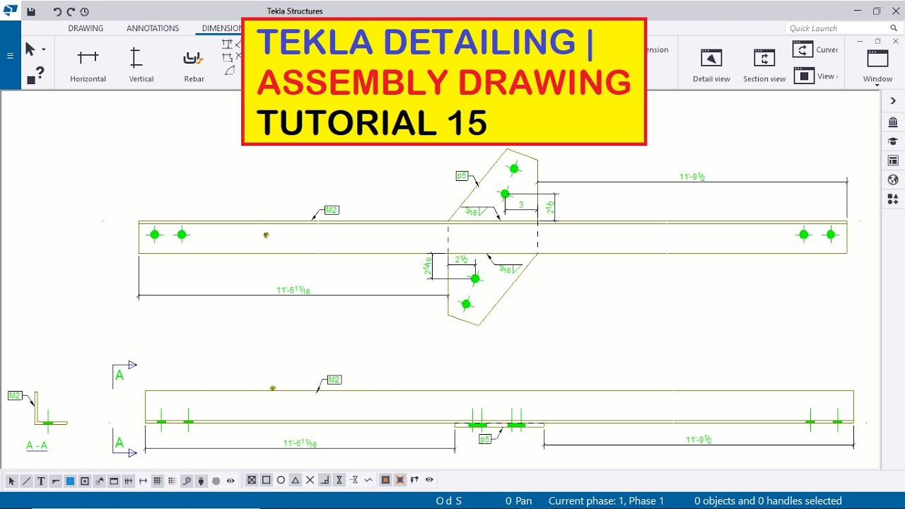 Tekla Detailing | Assembly Drawing Tutorial 15 | Fabrication Drawings