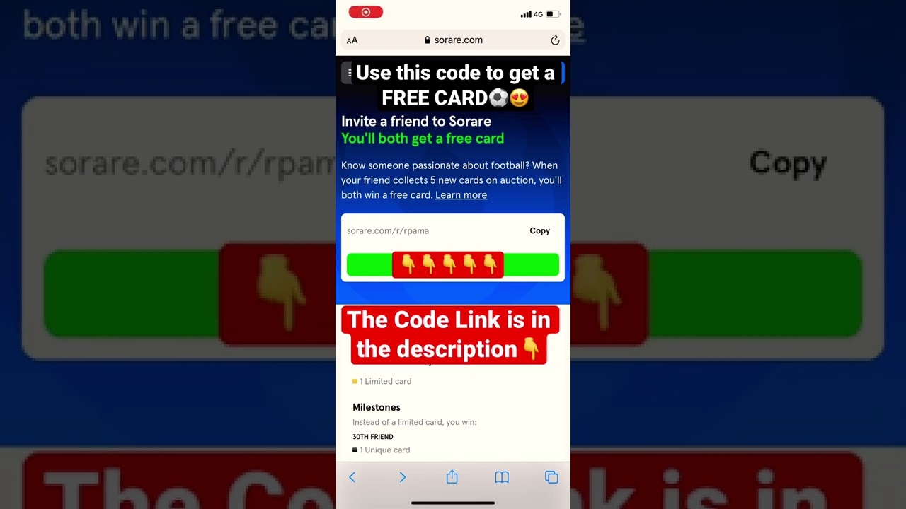 SORARE FREE CARD- EARN WITH SORARE