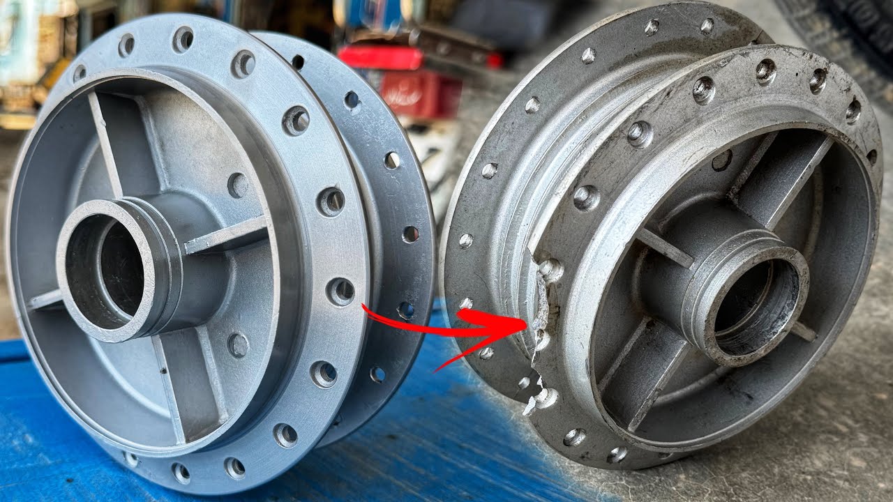 Cracked & Broken Wheel Hub Repaired Like New on a Lathe | Shockingly Perfect Restoration