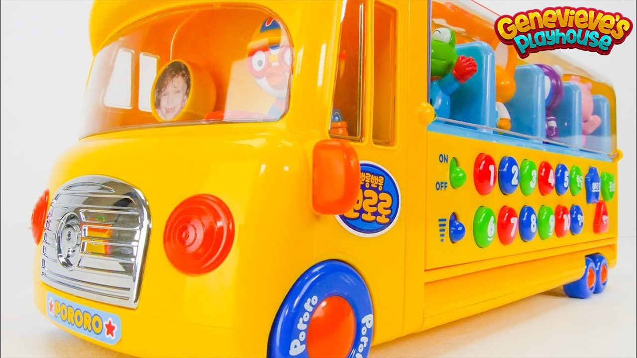 Learning Video Pororo the Little Penguin Toys for Kids - School Bus and Fire Truck!