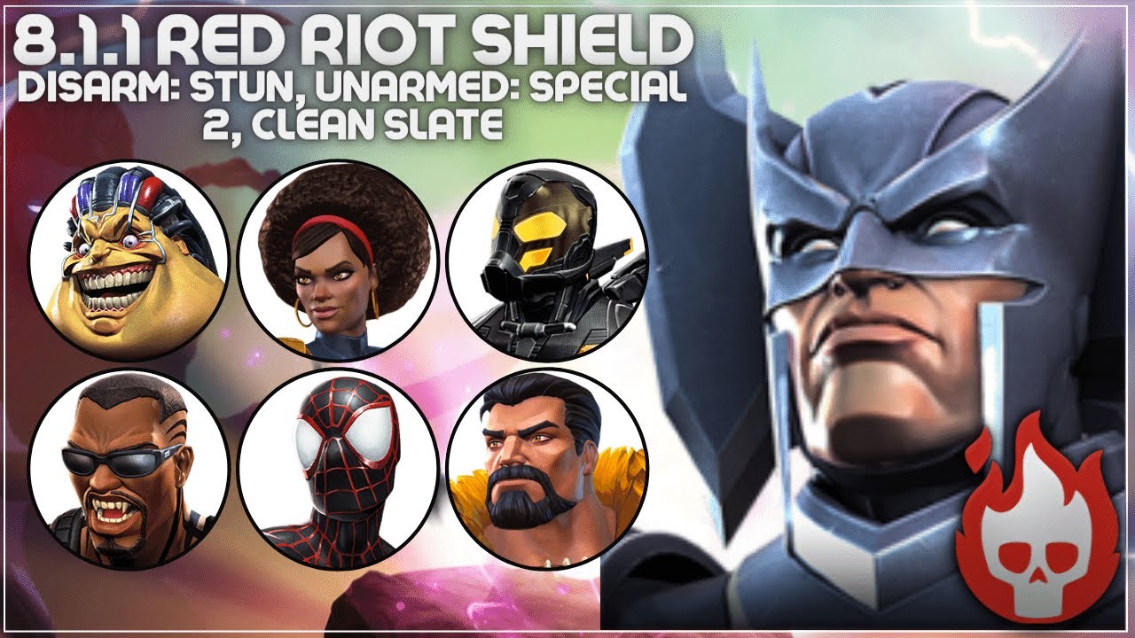Акт 8.1.1 MCOC — Оружие: Красный щит, Разоружение: Оглушение, Без оружия: Специальная атака 2, Чи...