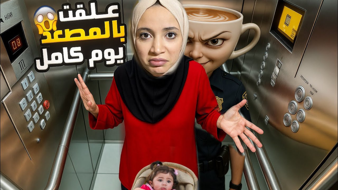 رحمه وميمي علقوا بالمصعد الكهربائي طلعتلهم الشرطية باليرينا كابوتشينا صارت تساعدهم شوفوا شو صار!!🥹😳