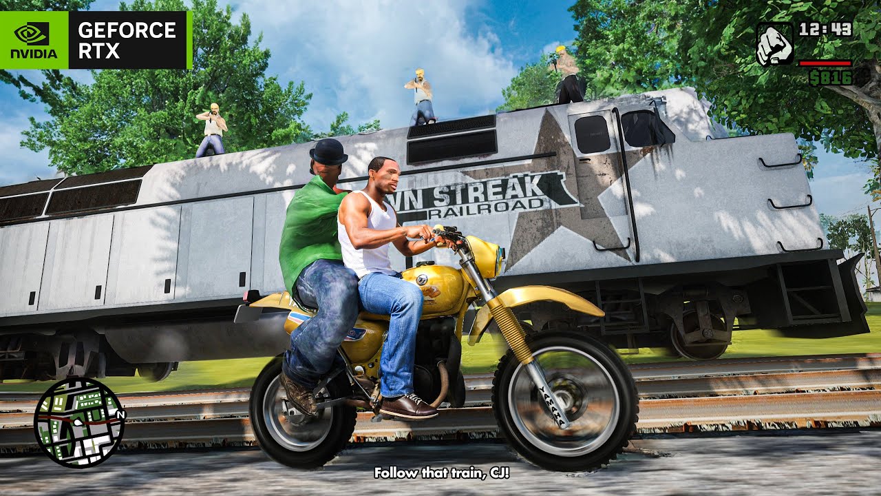 Геймплей миссии «Follow That Train» в GTA San Andreas RTX 5090 в 4K! Графика GTA SA Remastered.