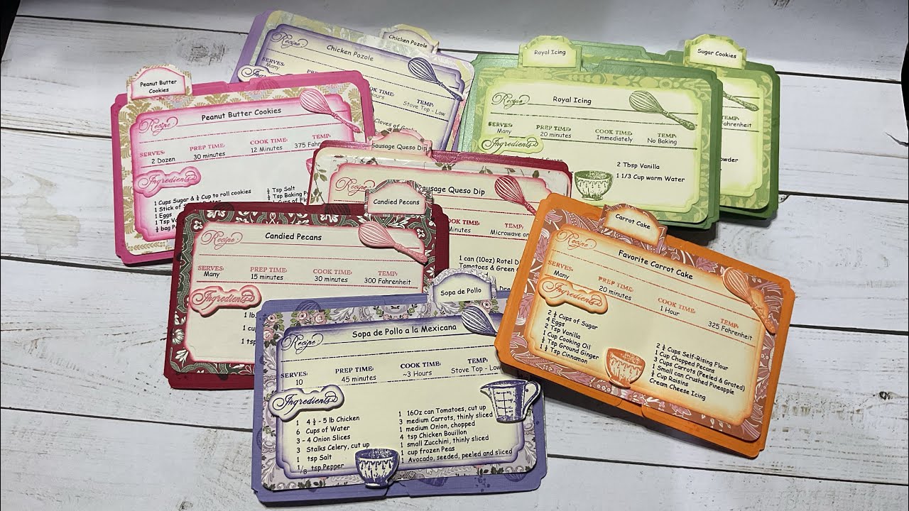 Creating recipe cards for a swap using Anna Griffin’s recipe card stamps and dies