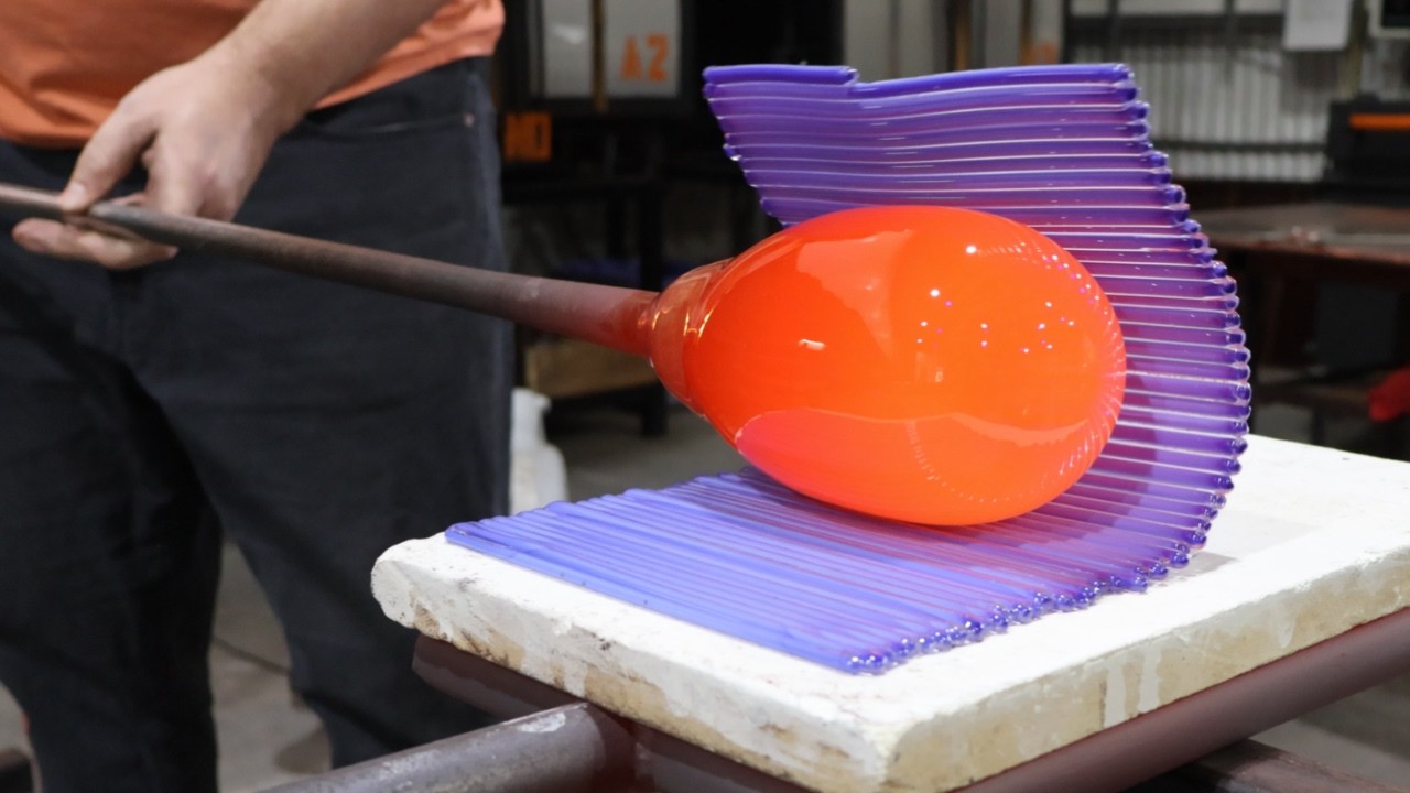 Narrated Glassblowing Demonstration - My New Favorite Color Design