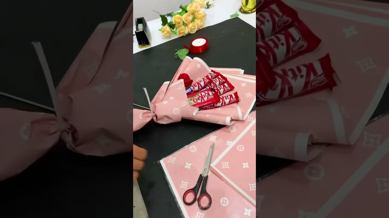 KitKat bouquet making tutorial #diy #kitkat #bouquet