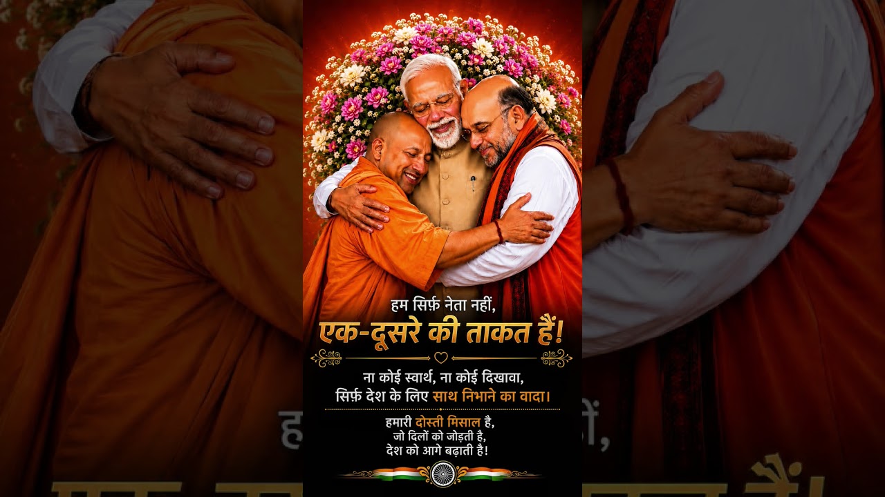 Narendra Modi Yogi Adityanath amit shah gale milte emotional #shorts #trending #viral #modi