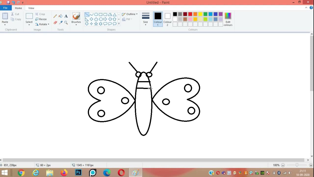 How  to draw a Butterfly in Ms Paint