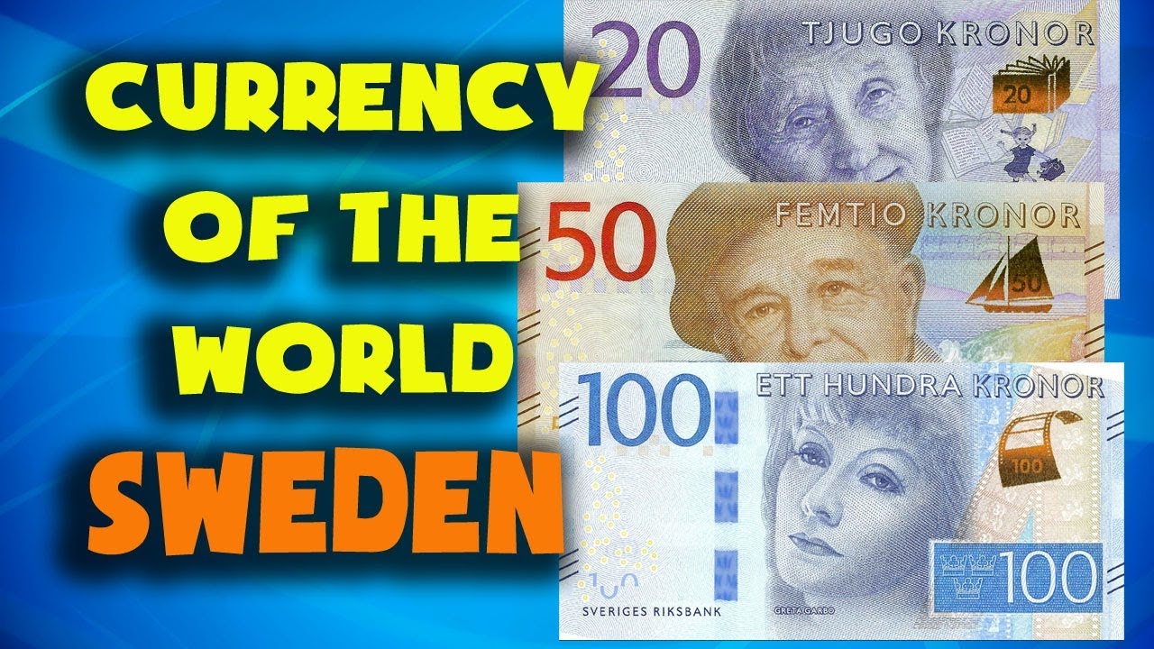 Currency of the world - Sweden. Swedish krone. Swedish banknotes and Swedish coins