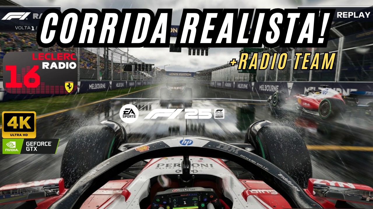 RÁDIO + REALISMO TOTAL – Leclerc, GP da Austrália com Pinturas 2026 | F1 25 Gameplay, 4k