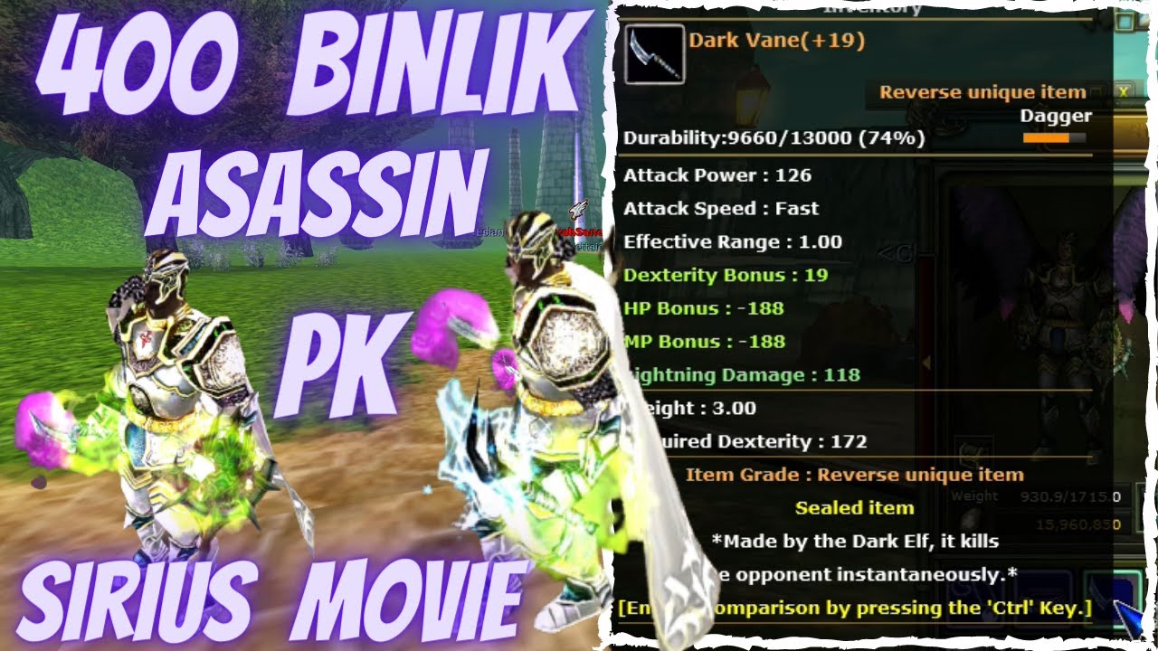 Knight Online | 400 BİNLİK ASAS | SİRİUS ' un En ELİT ROGUE ' si | SİRİUS SATIRCI PK MOVİE...