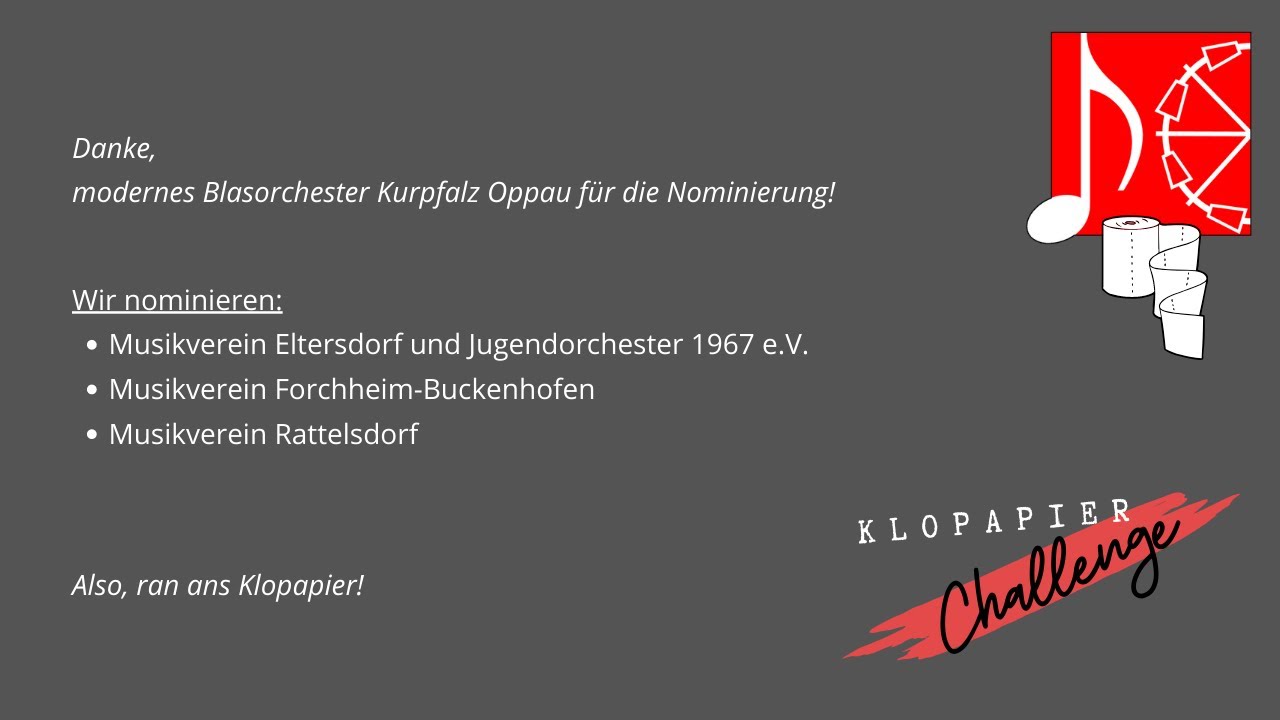 Klopapier Challenge 2020 - Musikverein Möhrendorf