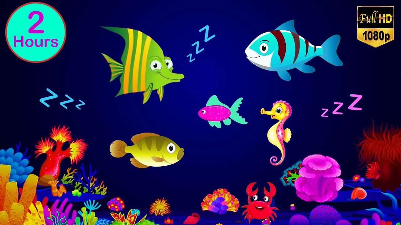 2 Hours Sleep Music For Babies ♥ Mozart Brahms Lullaby ♫ Soothing Fish For Babies  Fall Asleep in